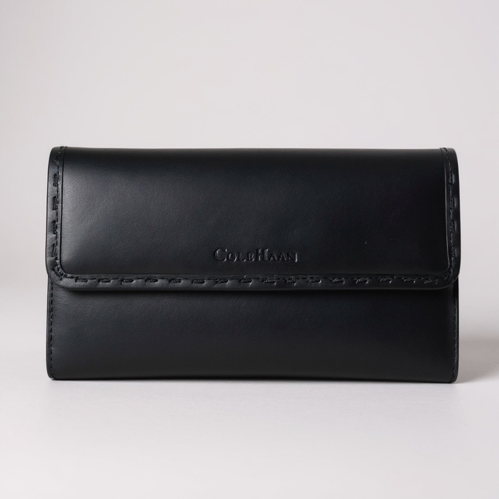 ๐คโ Cole Haan Black Leather Trifold Wallet ๐ค - Picture 1 of 5